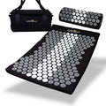 Acupressure mat and pillow set with carrying bag on a white background, branded 'Lyfe Focus'.