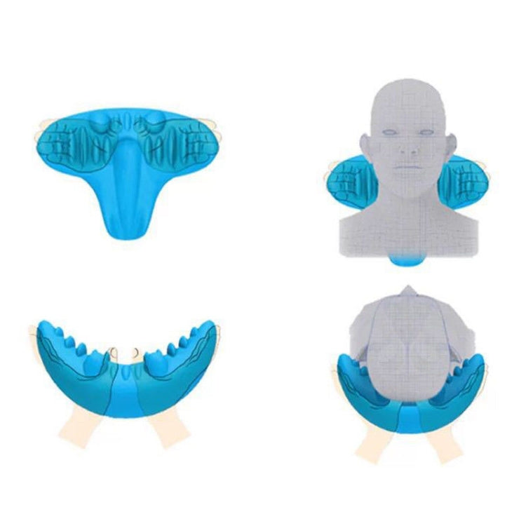 Blue and gray massage tool set on a white background